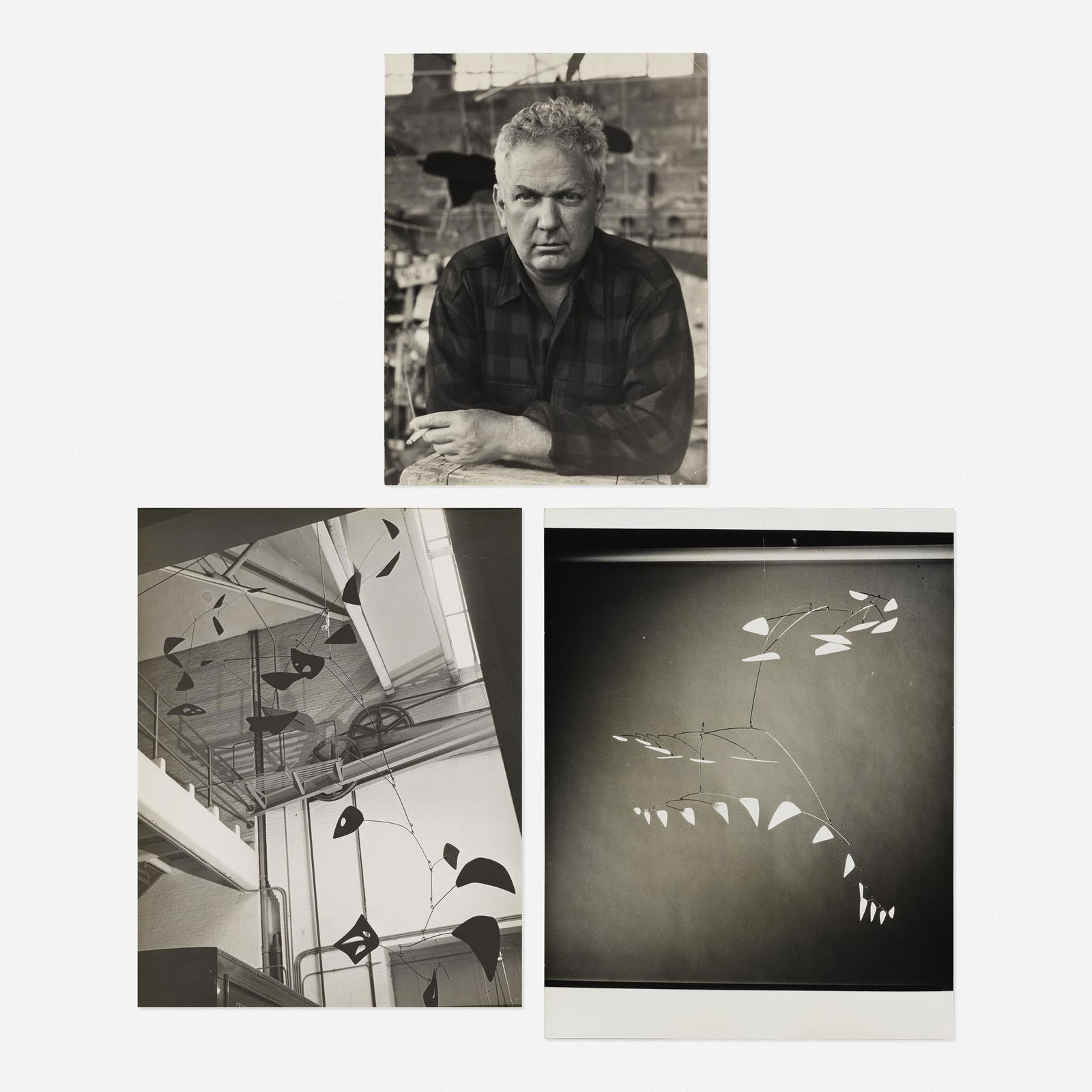 Herbert Matter, Untitled (Calder) (three works): Herbert Matter Untitled (Calder) (three works) gelatin silver print largest: 14 h × 11 w in (36 × 28 cm) smallest: 11.5 h × 9.375 w in (29 × 24 cm) Artist's stamp to verso