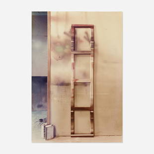 Leland Rice, Spraybooth with Painted Ladder: Leland Rice Spraybooth with Painted Ladder (from the Wall Site series) 1979chromogenic print sheet: 24 h &times; 20 w in (61 &times; 51 cm) image: 22.75 h &times; 15.874 w in (58 &times; 40 cm)