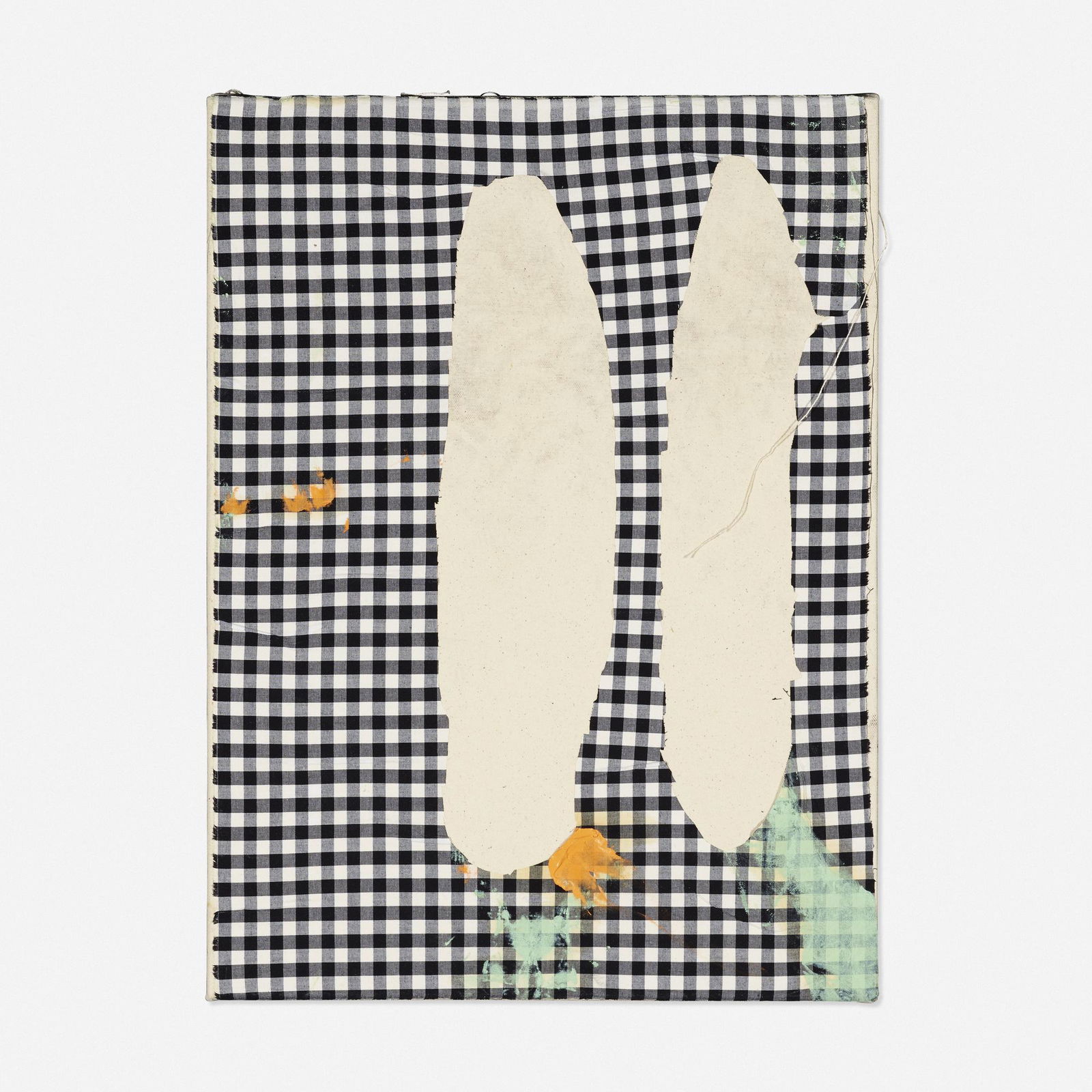 Charlie Billingham, Wherry: Charlie Billingham Wherry 2014fabric and oil on canvas 23.75 h × 17.75 w in (60 × 45 cm) Signed, titled and dated to verso 'Charlie Billingham Wherry 2014'. Provenan