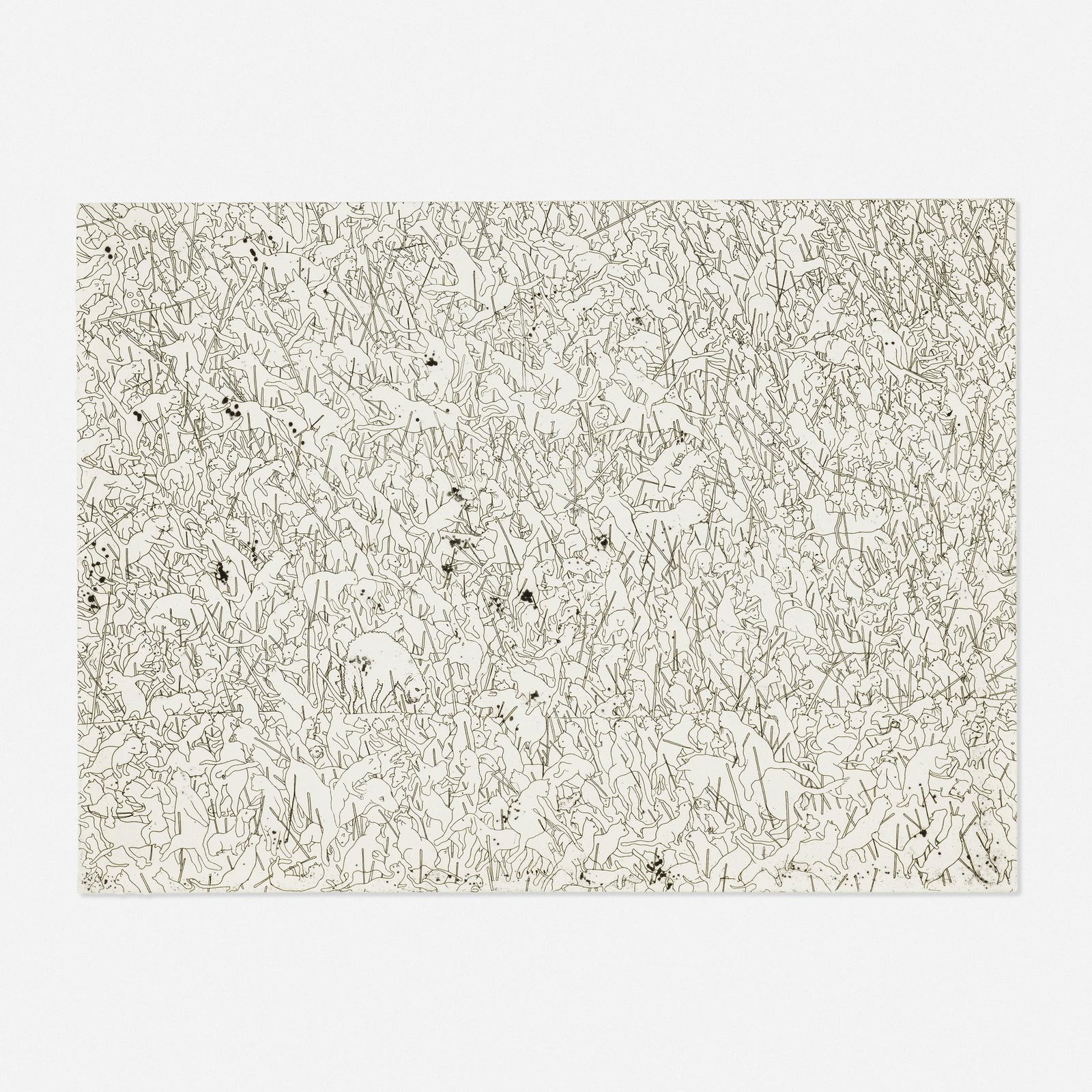 Dasha Shishkin, Cats and Dogs: Dasha Shishkin Cats and Dogs etching and drypoint 17.875 h × 23.875 w in (45 × 61 cm) Signed and numbered to verso 'Dasha 16/25' with blindstamp. This work is number 16 from the edition