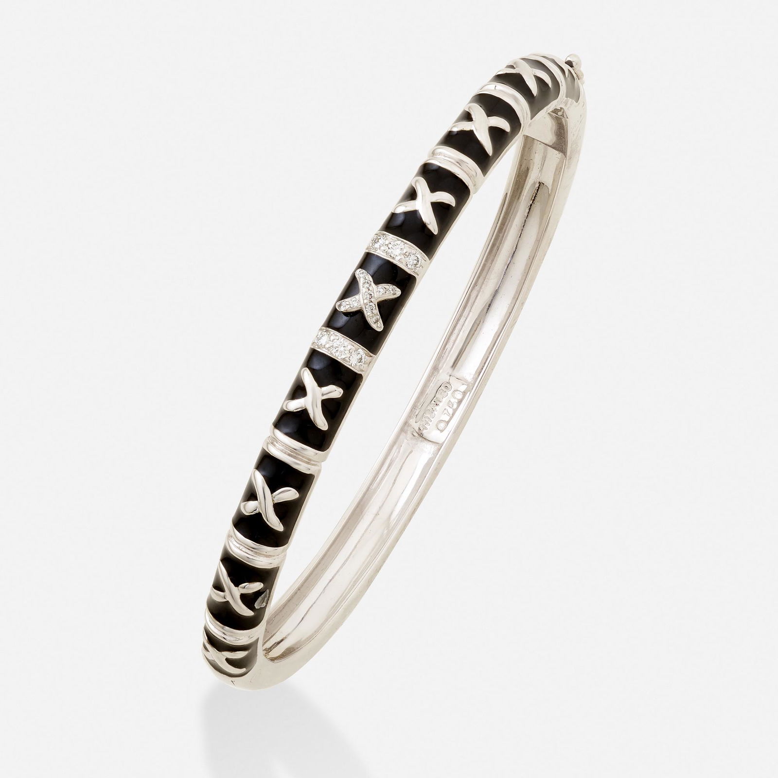 Hidalgo, Diamond, black enamel, and white gold bangle (1 of 2)