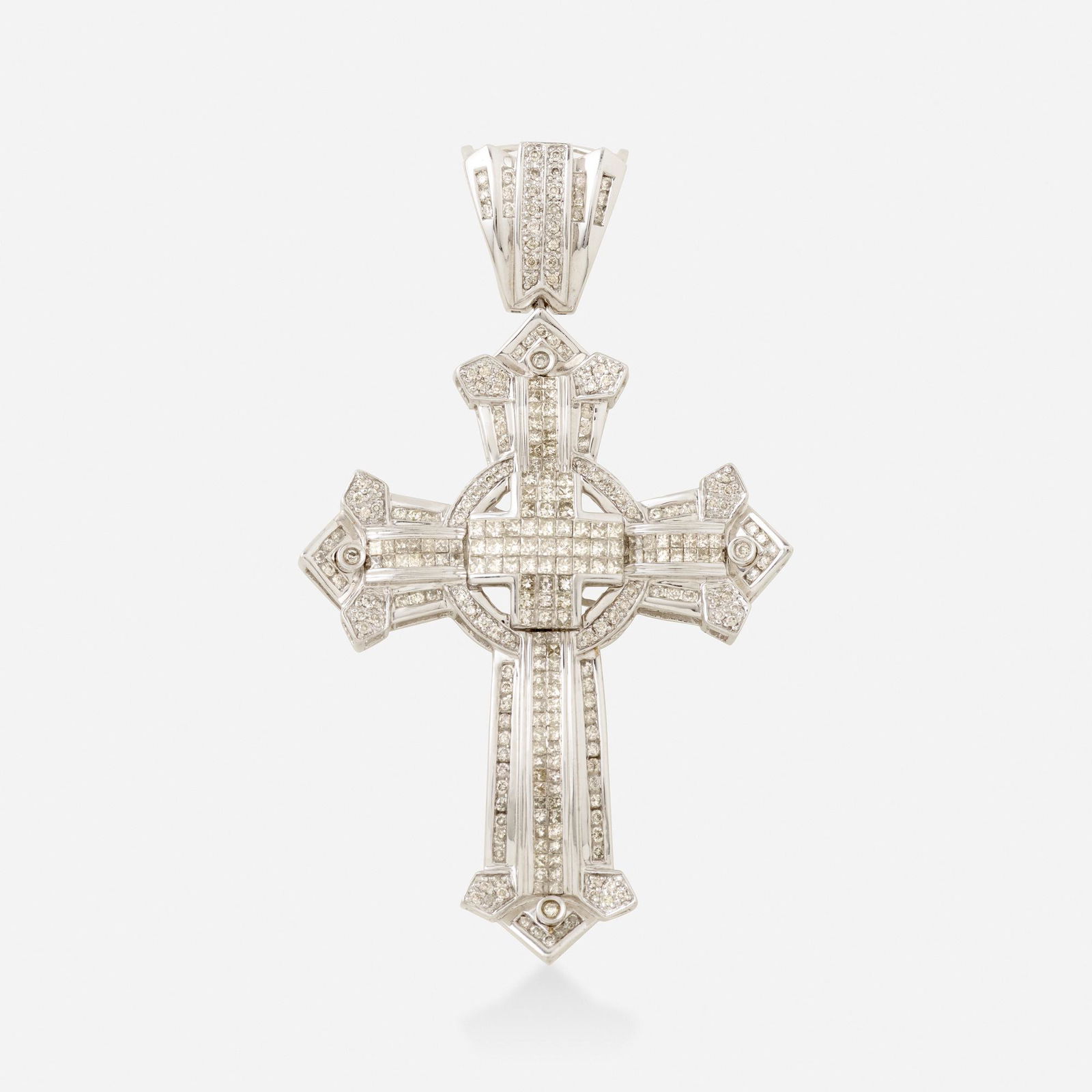 Diamond and white gold cross pendant (1 of 2)