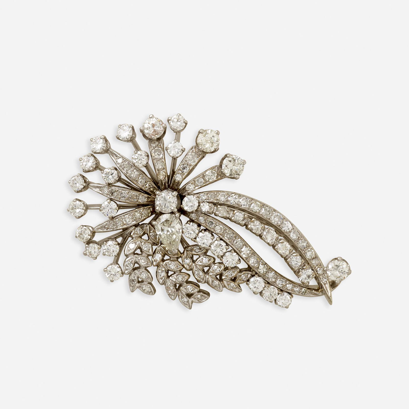 Diamond and gold spray brooch (1 of 2)