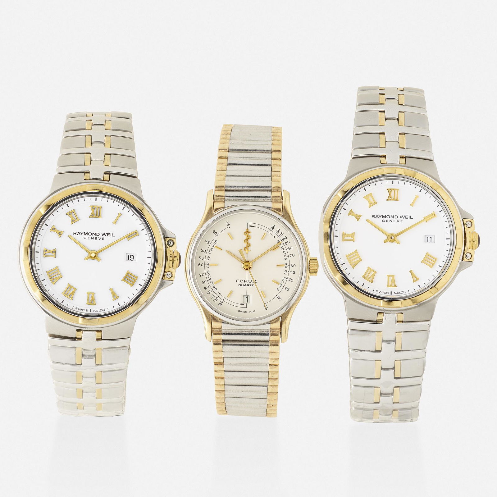 Raymond Weil, Three stainless steel watches (1 of 4)