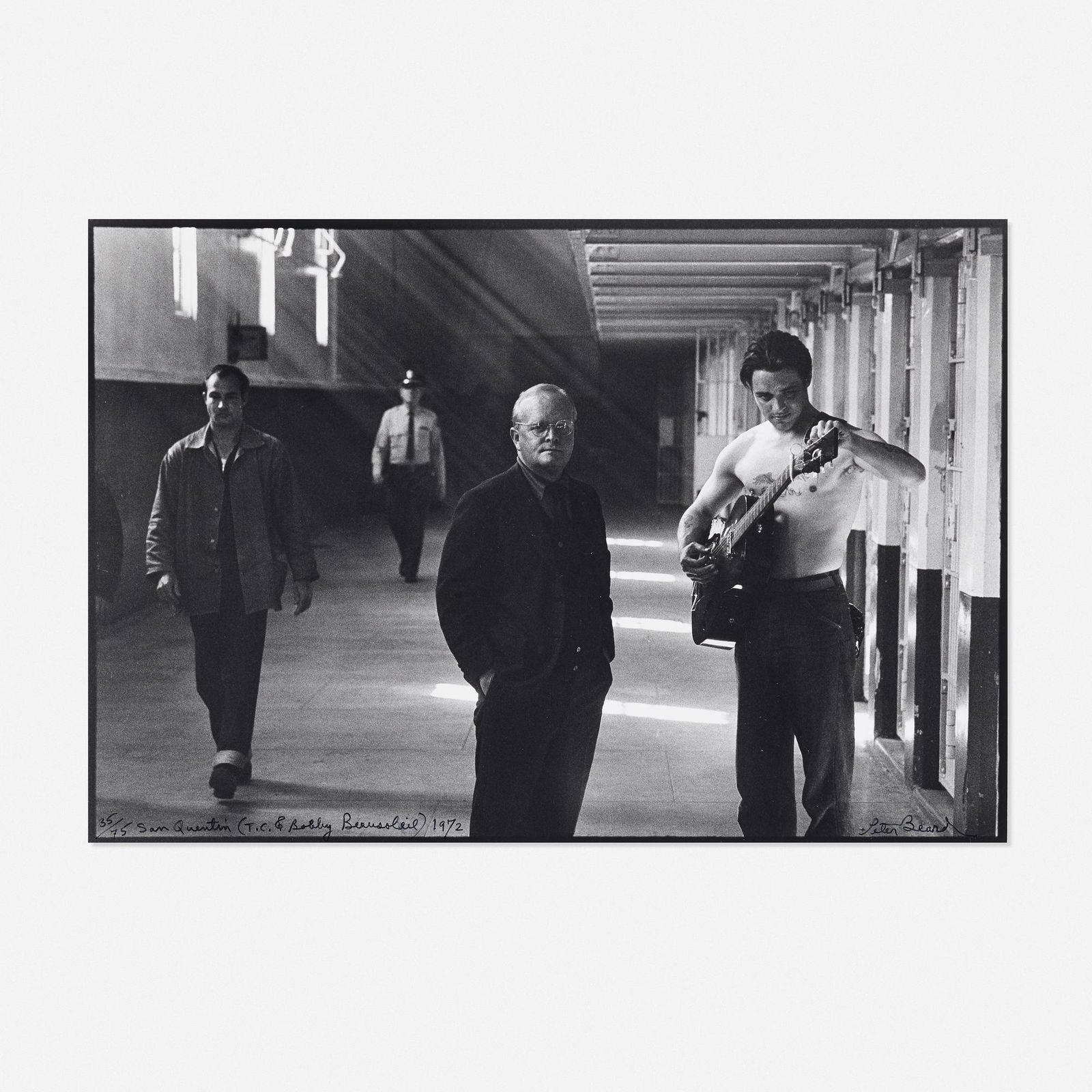 Peter Beard, San Quentin Summer: Peter Beard San Quentin Summer (Truman Capote and Bobby Beausoleil) 1972 / 1982gelatin silver print 11 h × 14 w in (28 × 36 cm) Signed, titled, dated and numbered to lower edge '35