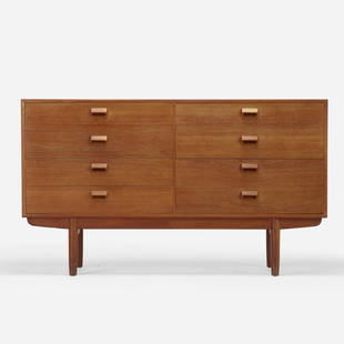 Borge Mogensen, Dresser: Borge Mogensen Dresser Povl DinesenDenmark, c. 1965teak 34.25 h &times; 59 w &times; 18.75 d in (87 &times; 150 &times; 48 cm) Dresser features eight drawers. Stamped to underside of two