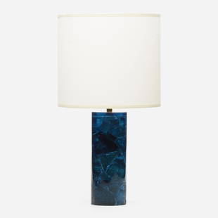 Pierre Giraudon, Table lamp: Pierre Giraudon Table lamp France, c. 1970resin, brass, linen 18.75 h × 10 dia in (48 × 25 cm) Provenance: Important Private Collection, New York