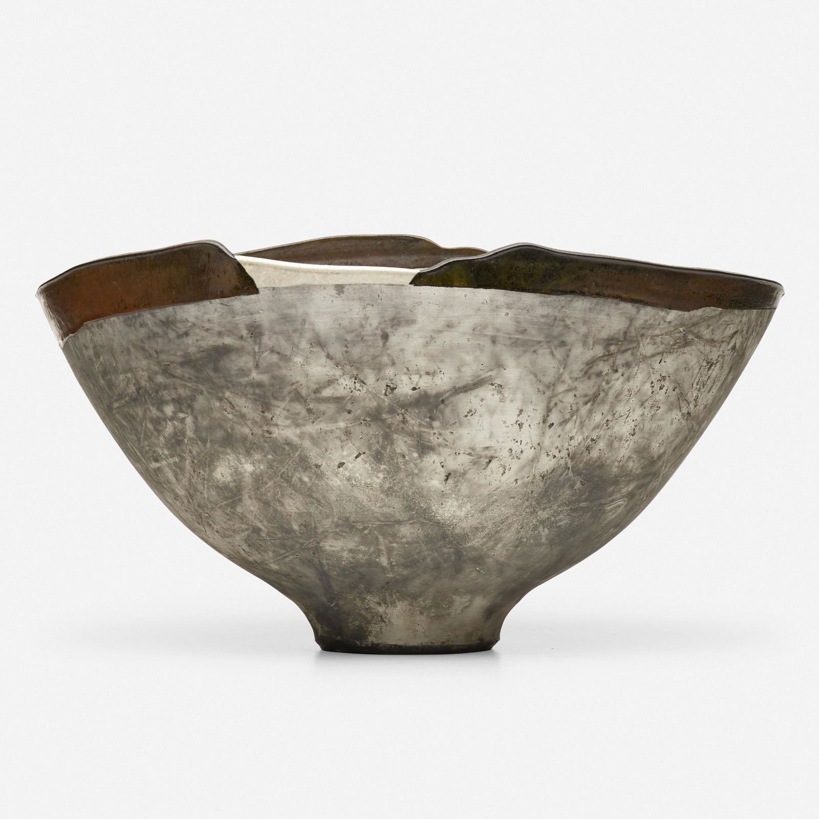 Wayne Higby, Large bowl from the Landscape series: Wayne Higby Large bowl from the Landscape series USA, c. 1980glazed and raku-fired earthenware 11.25 h × 20.5 w × 15.5 d in (29 × 52 × 39 cm) Artist's chop mark to edge