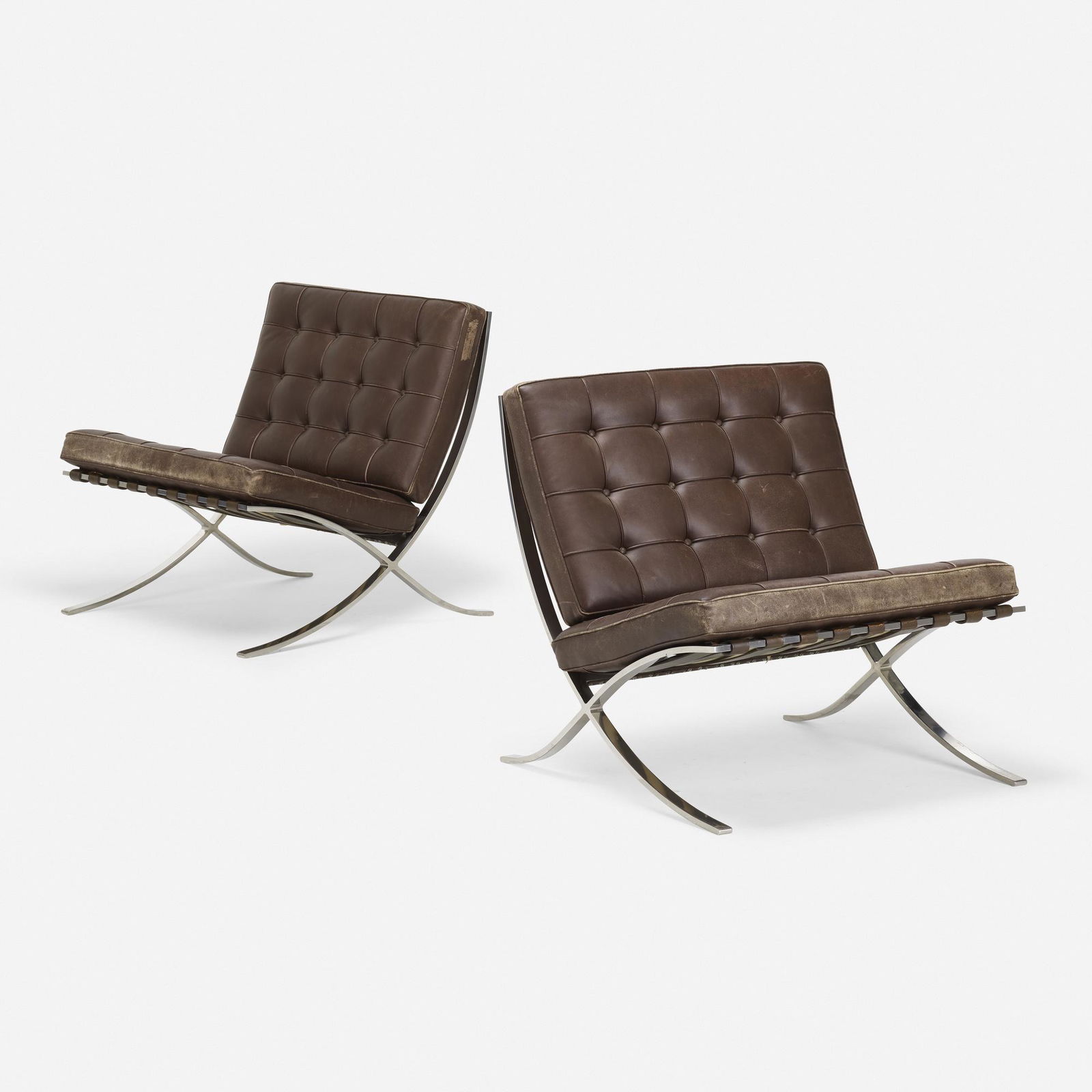 Ludwig Mies van der Rohe, Barcelona chairs, pair (1 of 4)
