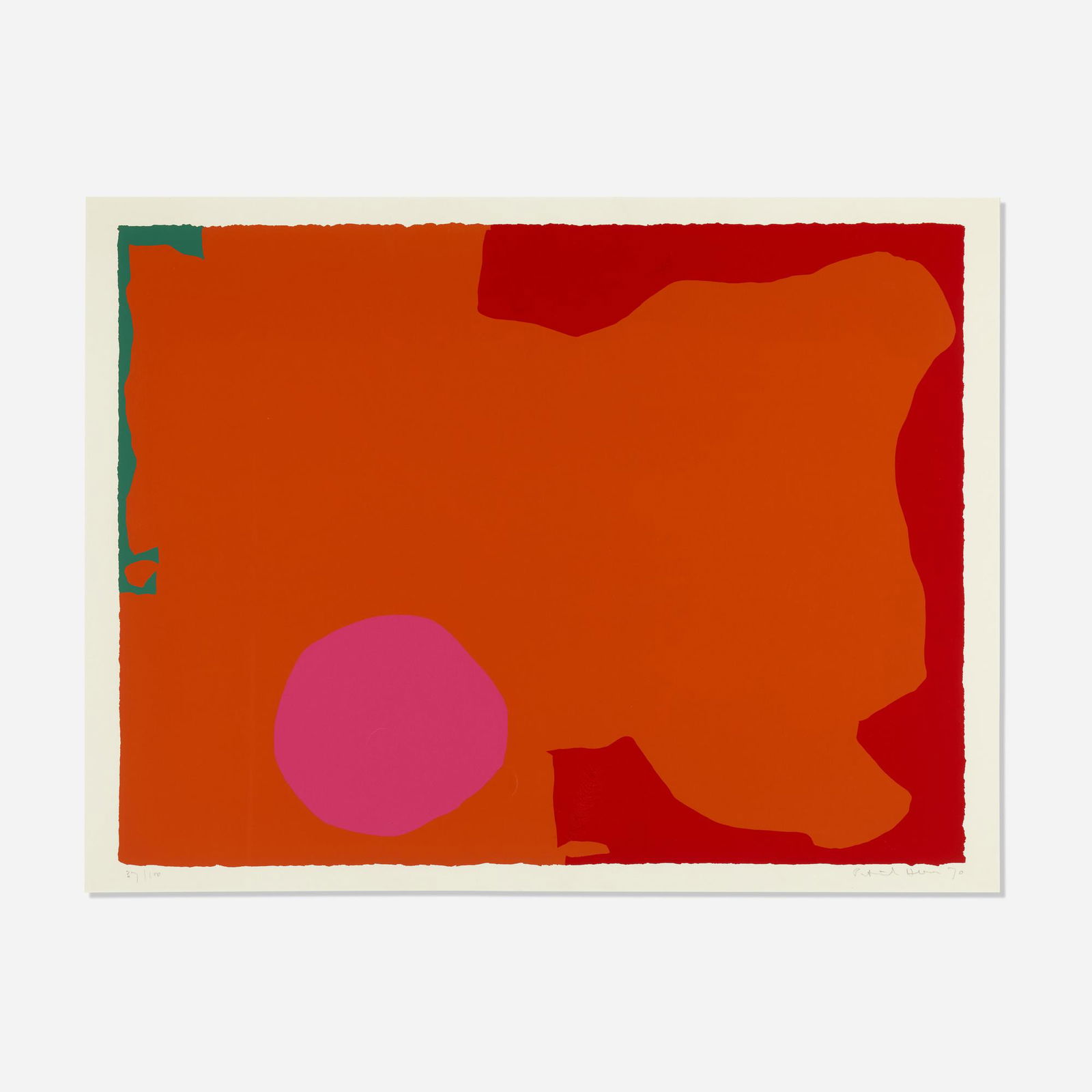 Patrick Heron, Magenta Disc & Red Edge: April 1970: Patrick Heron, Magenta Disc & Red Edge: April 1970 Patrick Heron Magenta Disc & Red Edge: April 1970 1970screenprint in colors 28.125 h × 39.625 w in (71 × 101 cm) Signed