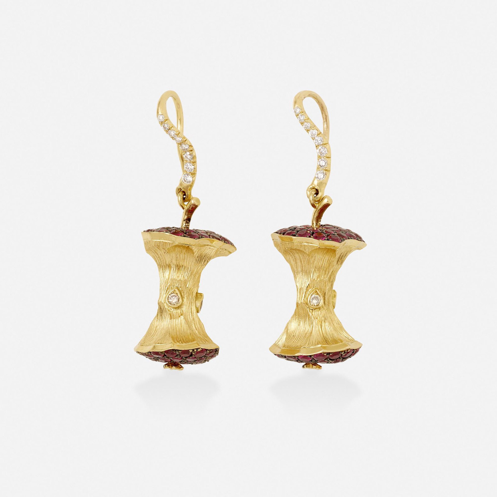 Aurelie Bidermann, Ruby, diamond apple core earrings (1 of 2)