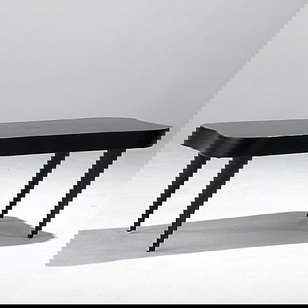 GILBERT RHODE / HERMAN MILLER: GILBERT ROHDE; HERMAN MILLER; Ebonized Cloud cocktail table; Unmarked; 15'' x 36'' x 20 1/2''