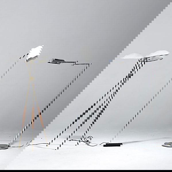 GERALD THURSTON / LIGHTOLIER: GERALD THURSTON; LIGHTOLIER; GEORGE KOVACS; KOCH & LOEWY; Three floor lamps; Unmarked; Thurston: 46'' x 23''