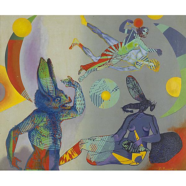 LEO RUSSELL (American, 1917-1985): LEO RUSSELL (American, 1917-1985) Oil on canvas (framed), 1952. (Provenance: Private Collection, New Jersey.); Signed and dated; 20'' x 24''