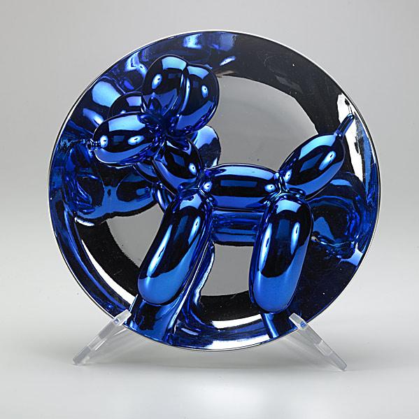 JEFF KOONS (American, b. 1955): JEFF KOONS (American, b. 1955) Balloon Dog, 2002; Metalized porcelain (with original box); Numbered 393/2300; 10 1/8'' diameter; Publisher: Museum of Contemporary Arts, Los Angeles; Provenance: Privat