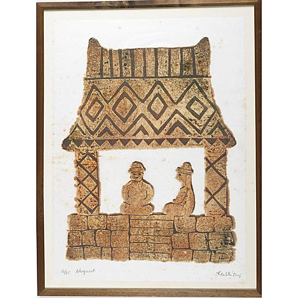 RICHARD KEMBLE (American, 1932-2007): RICHARD KEMBLE (American, 1932-2007); Four works of art: Intaglio on rice paper triptych ''Cosejo'' and ''Nayarat'', 1973, (framed), signed, titled and numbered, each 21 1/2'' x 30''; Intaglio on foil