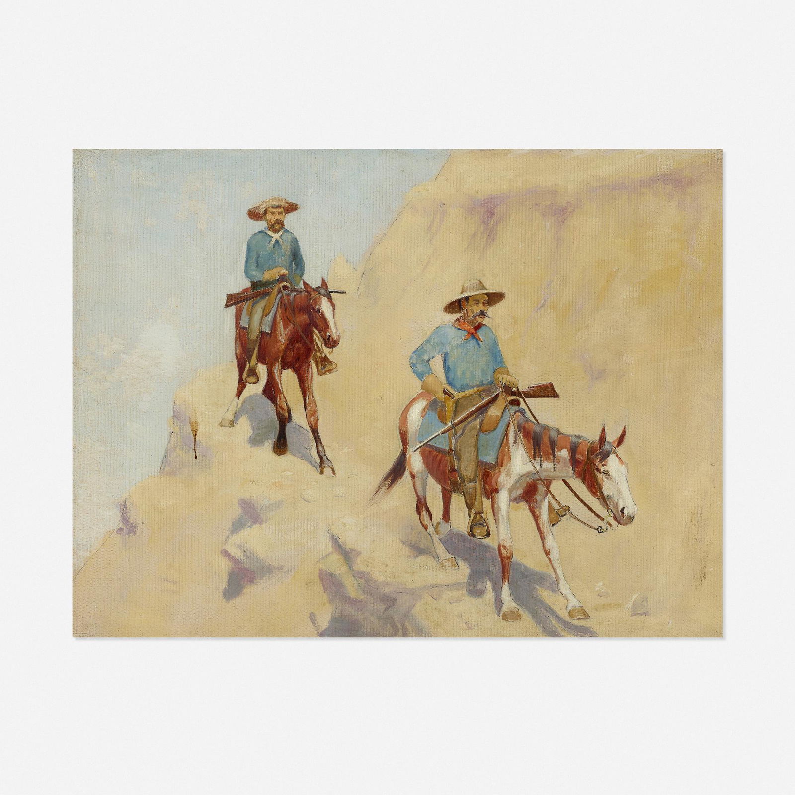 Frank Reed Whiteside, Over the Ridge: Frank Reed Whiteside Over the Ridge oil on canvas 9.5 h × 12.25 w in (24 × 31 cm) Estate stamp to verso. Provenance: David David Gallery, Philadelphia