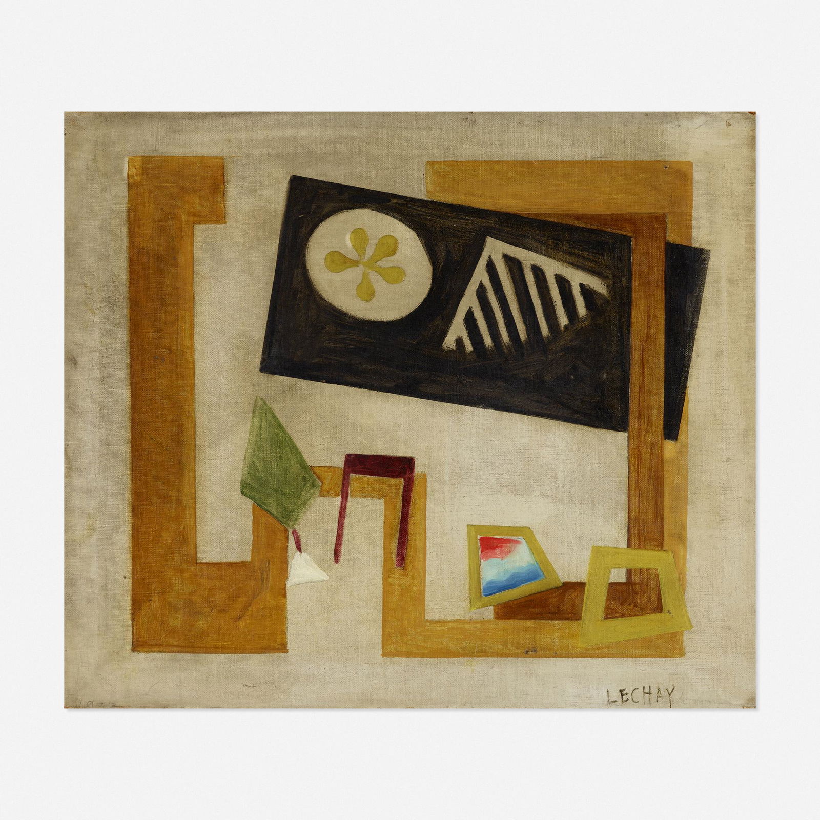 Myron Lechay, Abstraction with Table (1 of 2)