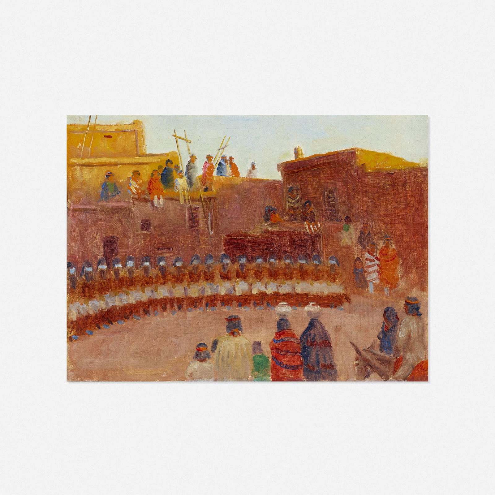 Frank Reed Whiteside, Ceremonial Dance: Frank Reed Whiteside Ceremonial Dance c. 1910oil on canvas 9.5 h × 12.5 w in (24 × 32 cm) Provenance: John & Lynne Bolen Gallery, Inc., Santa Monica