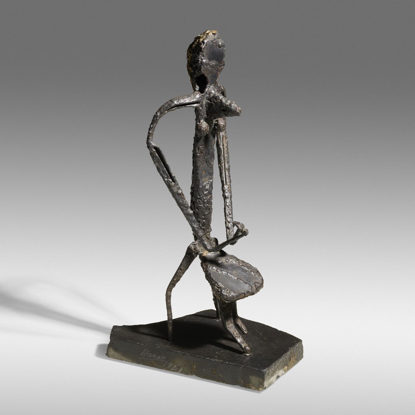 David Hare, Standing Female Figure: David Hare Standing Female Figure 1951/52welded iron to base 17.5 h × 6 w × 9 d in (44 × 15 × 23 cm) Incised signature and date to base 'Hare 1951'. This work is listed
