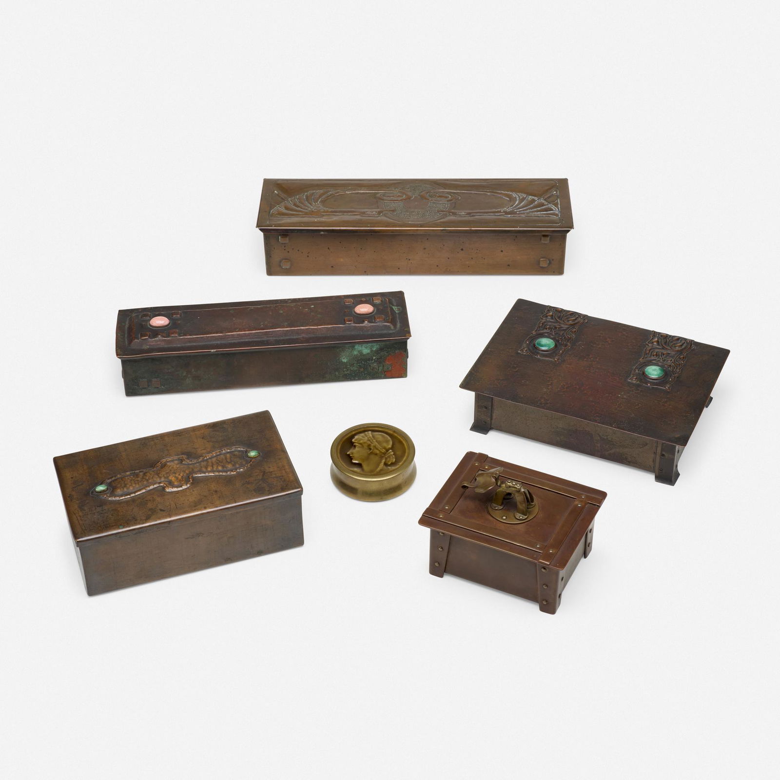 Arts & Crafts, Collection of six boxes (1 of 2)