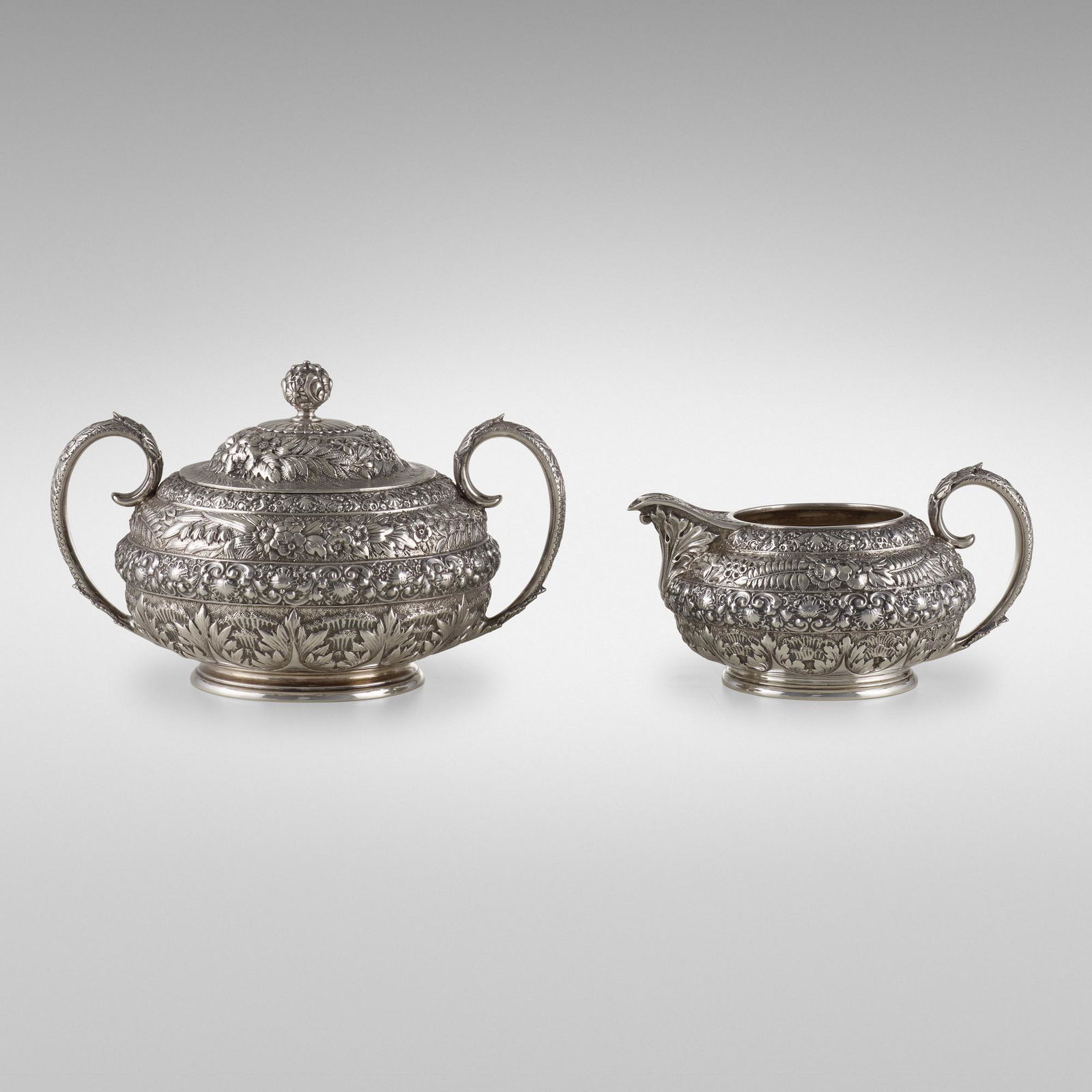 Tiffany & Co., Creamer and covered sugar bowl (1 of 4)