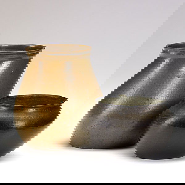 DIRK VAN ERP; Two hammered copper vases: DIRK VAN ERP; Two hammered copper vases; Each has windmill mark; 3'' and 5 1/2''