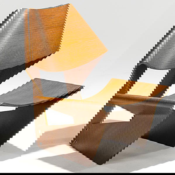 GRETE JALK; P. JEPPESENS MOBELFABRIK A/S; Chair: GRETE JALK; P. JEPPESENS MOBELFABRIK A/S; Laminated teak chair, 1960s; Branded P. Jeppesens, Danish control; 29 3/4'' x 25'' x 28''