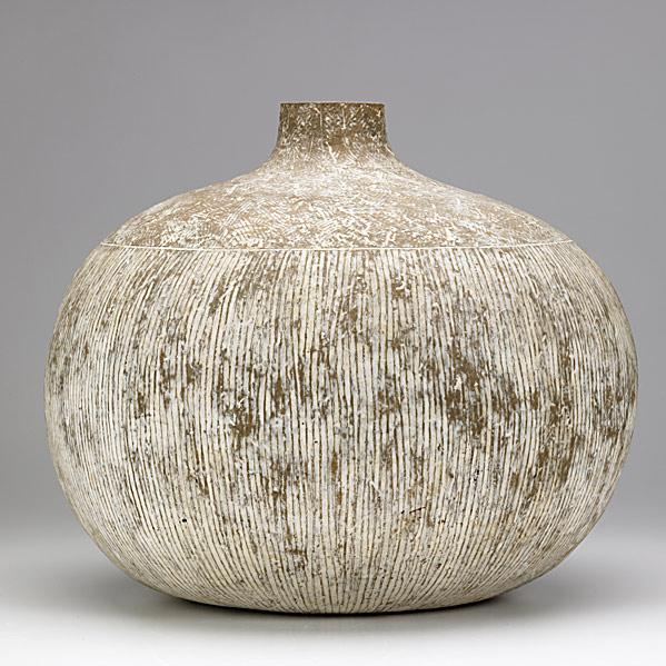 CLAUDE CONOVER; Bulbous glazed vessel: CLAUDE CONOVER; Bulbous glazed vessel, ''Morelos''; Signed and titled; 13 1/2'' x 16'' dia.