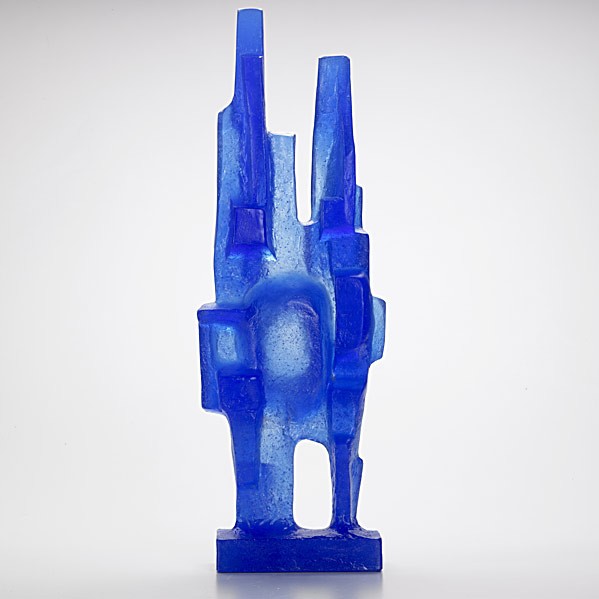 MAURICE LOUIS LEGENDRE; DAUM; Sculpture: MAURICE LOUIS LEGENDRE; DAUM; Pate-de-verre abstract sculpture; Raised signature DAUM, M. LEGENDRE, 89/150; 21 1/2'' x 7 1/2'' x 4 1/4''