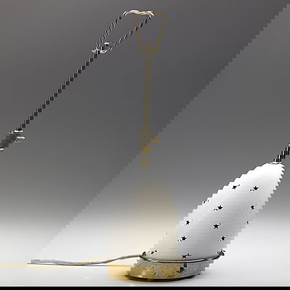 ARREDOLUCE; Table lamp: ARREDOLUCE; Enameled aluminum, frosted glass and brass table lamp; Stamped MADE IN ITALY ARREDOLUCE MONZA; 13 1/2'' x 4 1/4''