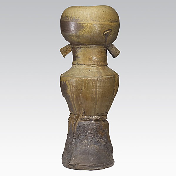 PAUL CHALEFF; Tall totemic ceramic sculpture: PAUL CHALEFF; Tall totemic ceramic sculpture, 1984; Signed and dated; 31 1/2'' x 12'' dia.