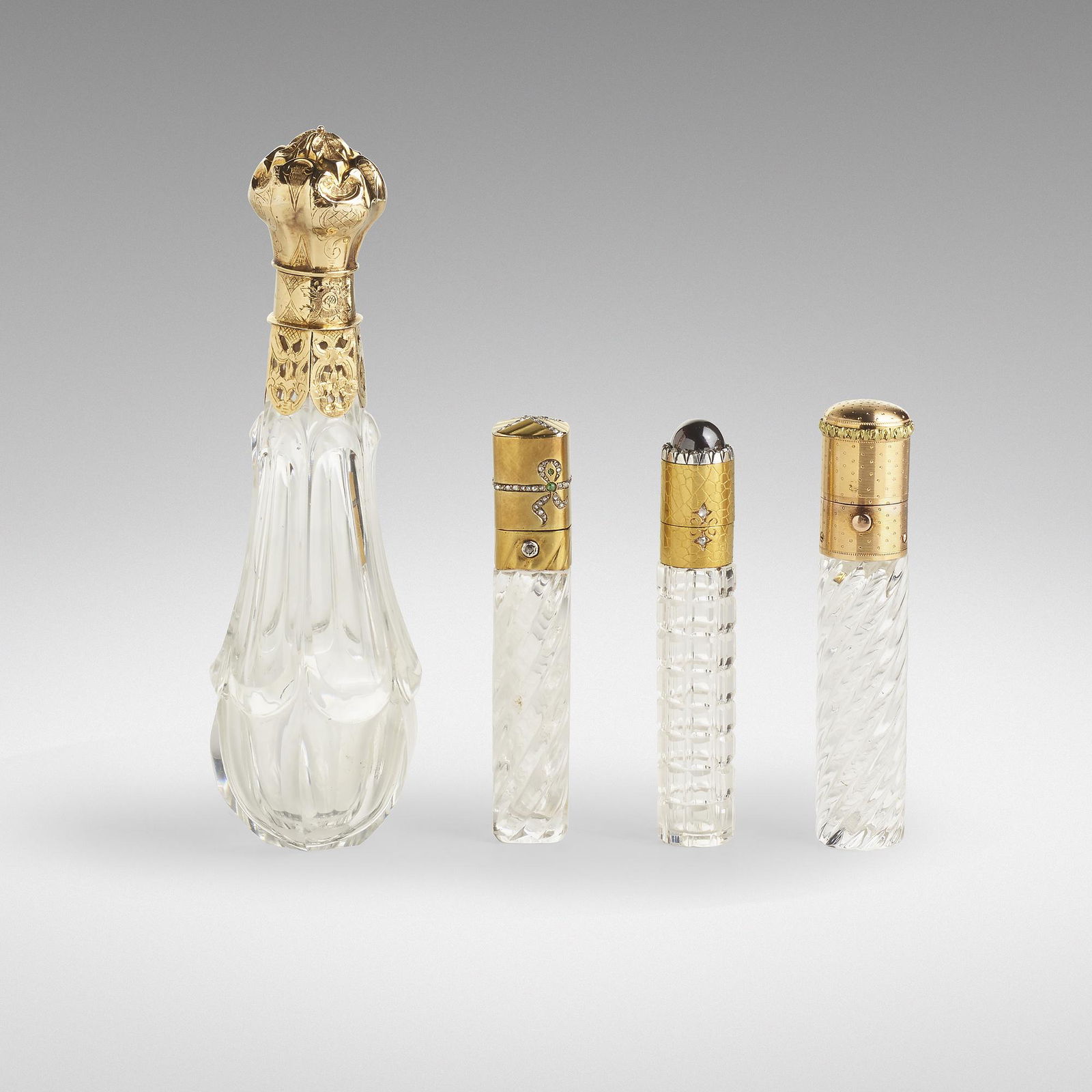 Four Antique crystal scent bottles (1 of 2)