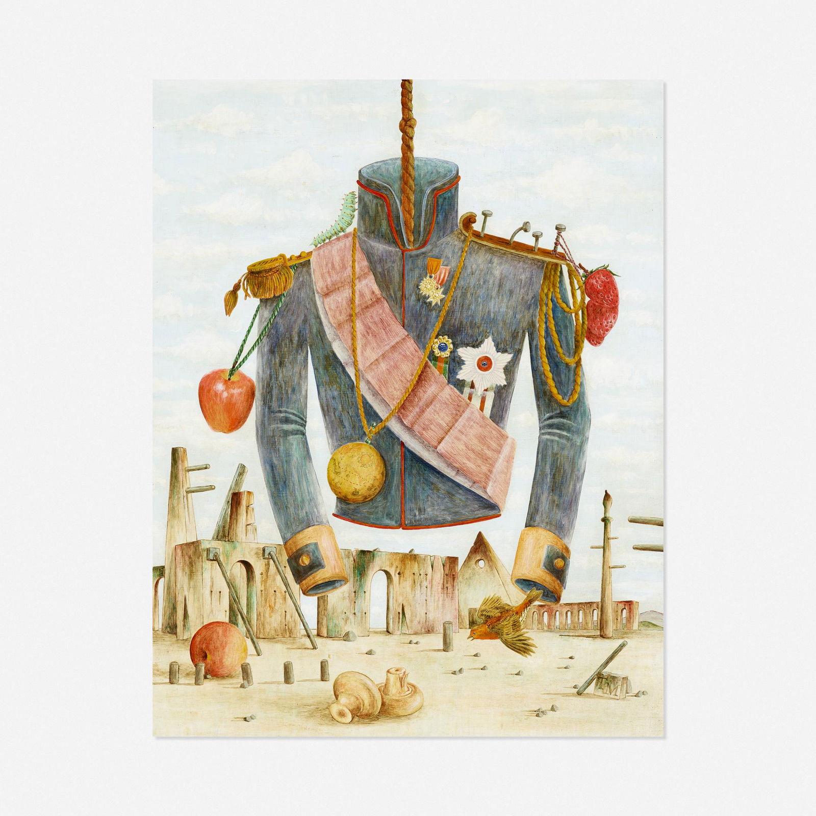 Tobias Musicant, And Then There Were None: Tobias Musicant And Then There Were None acrylic on board 24 h × 19.125 w in (61 × 49 cm) Signed, titled and inscribed to artist's label on verso 'Tobias Musicant 26 Medbourne Ave, Irvin