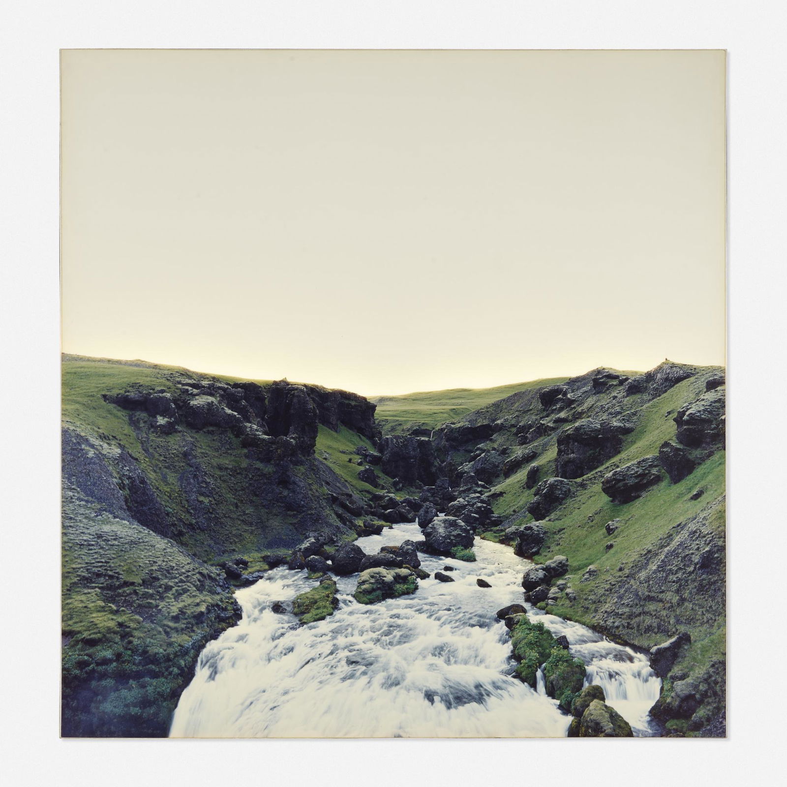 Elisa Sighicelli, Rushing Stream: Elisa Sighicelli Rushing Stream 2003chromagenic print on lightbox 47.75 h × 47.75 w in (121 × 121 cm) Signed, titled, dated and numbered to verso 'Rushing Stream 2003 ED. 1/3 Elisa