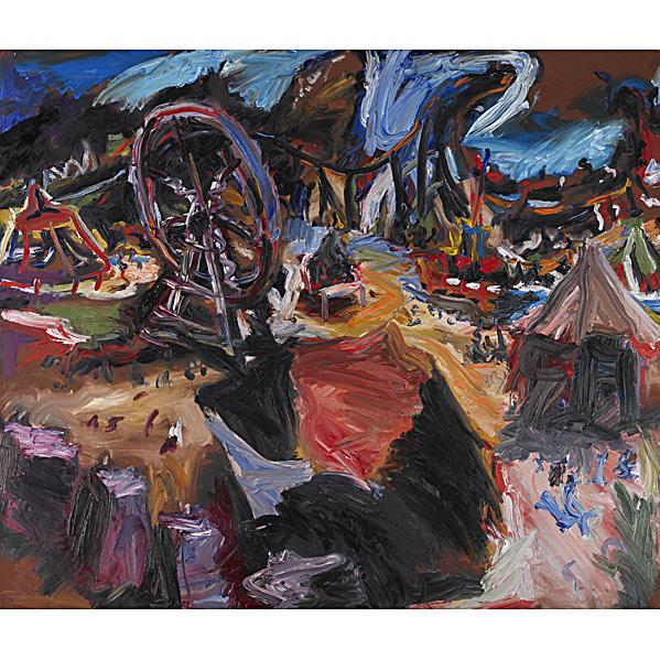 Chuck Connelly (American, b. 1955) Carnival, 1986: Chuck Connelly (American, b. 1955) Carnival, 1986; Oil on canvas; Signed and dated; 52'' x 66''; Provenance: Annina Nosei Gallery, New York; Lennon, Weinberg Gallery, New York; Private Collection, New