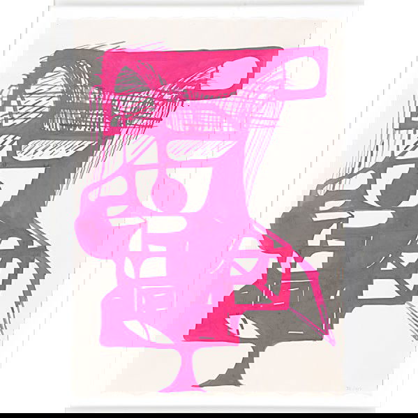 Joanne Greenbaum (American, b. 1953) Untitled, 200: Joanne Greenbaum (American, b. 1953) Untitled, 2003; Gouache on paper (framed); Signed and dated; 27 1/4'' x 19 3/8'' (sheet); Provenance: K.S. Art, New York (label on verso); Private Collection, New