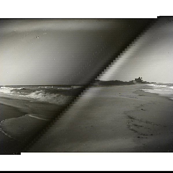 Thomas Eakins (American, 1844-1916) Beach with Bea: Thomas Eakins (American, 1844-1916) Beach with Beach House in the Distance, at Manasquan, New Jersey, 1881; Gelatin silver print (printed in 1994) (framed); Numbered 8/10; 3 3/4'' x 4 3/4'' (sight); P