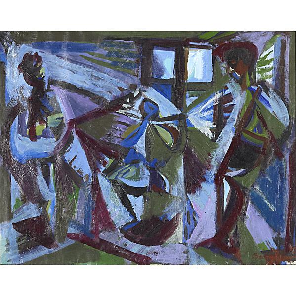 Eduard Bargheer (German, 1901-1979) Untitled, 1948: Eduard Bargheer (German, 1901-1979) Untitled, 1948; Oil on paper (framed); Signed and dated; 18 1/2'' x 23 1/2'' (sight); Provenance: Private Collection, Cincinnati