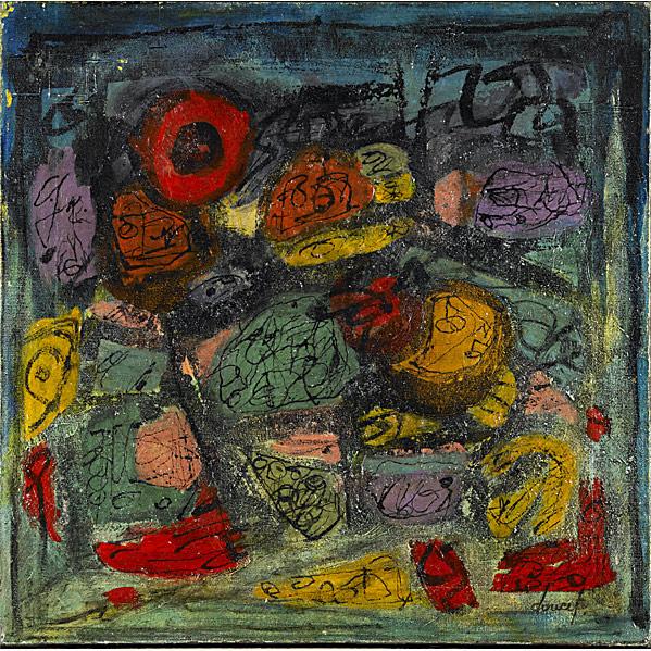 Jacques Doucet (French, 1924-1994) Untitled: Jacques Doucet (French, 1924-1994) Untitled; Oil on canvas; Signed; 18'' x 18''; Provenance: Private Collection, Los Angeles