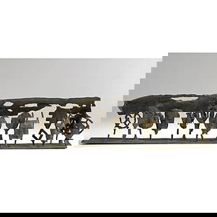 BARBARA CHASE-RIBOUD: BARBARA CHASE-RIBOUD; The Last Supper; Bronze; 7 1/2'' x 30 1/4'' x 4 1/4'' Provenance: Purchased by Ben Shahn from the artist in 1958 when it was exhibited at the Spoleto Festival