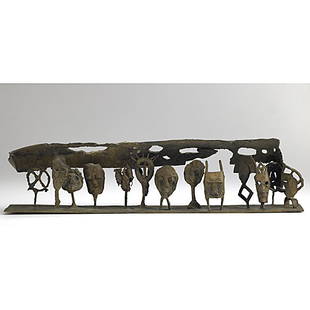 BARBARA CHASE-RIBOUD: BARBARA CHASE-RIBOUD; The Last Supper; Bronze; 7 1/2'' x 30 1/4'' x 4 1/4'' Provenance: Purchased by Ben Shahn from the artist in 1958 when it was exhibited at the Spoleto Festival