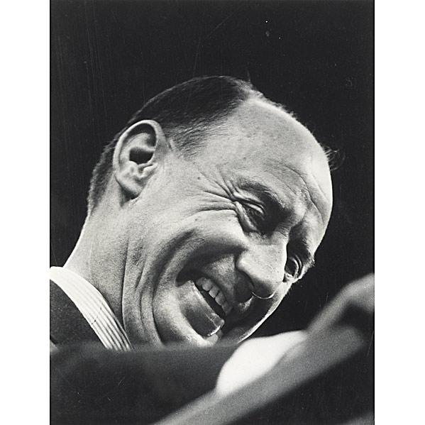 CORNELL CAPA: CORNELL CAPA; Adlai Stevenson, 1966; Gelatin silver print; Stamp mark on verso; 10'' x 15''