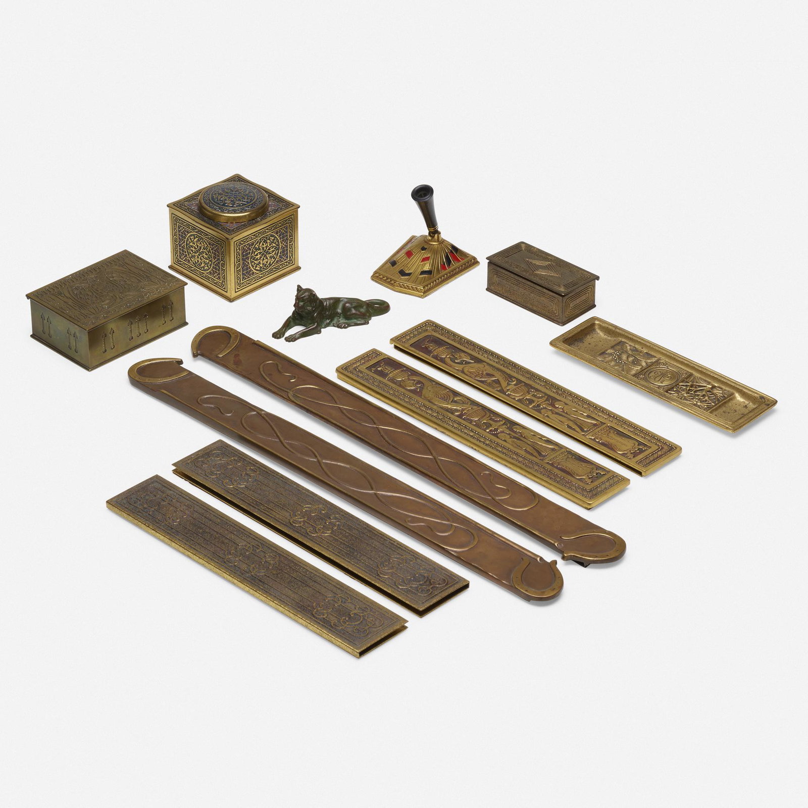 Tiffany Studios, nine desk articles (1 of 3)