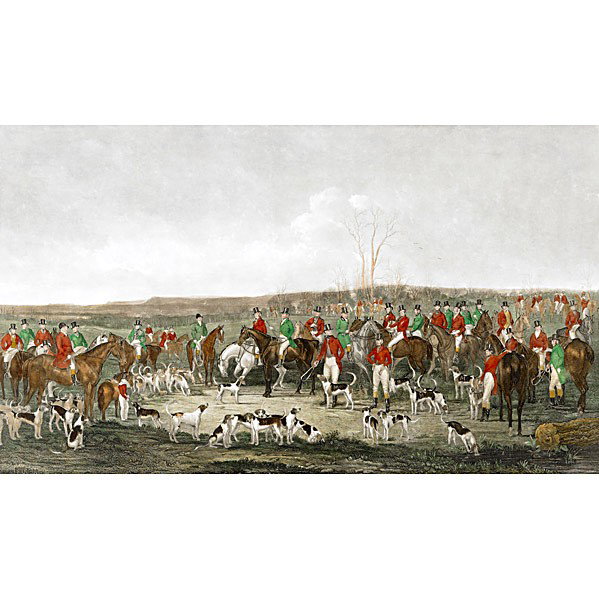 WILLIAM HENRY SIMMONS (British, 1811-1882): WILLIAM HENRY SIMMONS (British, 1811-1882); Hand-colored engraving, ''The Bedale Hunt'', 1842 (framed); 18'' x 24 (plate); 22 1/2'' x 32'' (sheet)