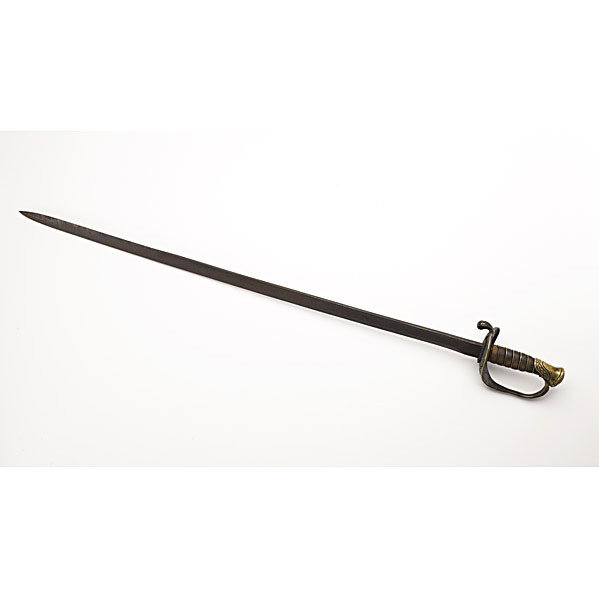 CIVIL WAR BOYLE AND GAMBLE CONFEDERATE SWORD: BOYLE AND GAMBLE CONFEDERATE SWORD; Staff or field officer's blade, 19th c.; 'CS' surmounted by a five pointed star, openwork floral decorated pommel; Length: 35 3/4''