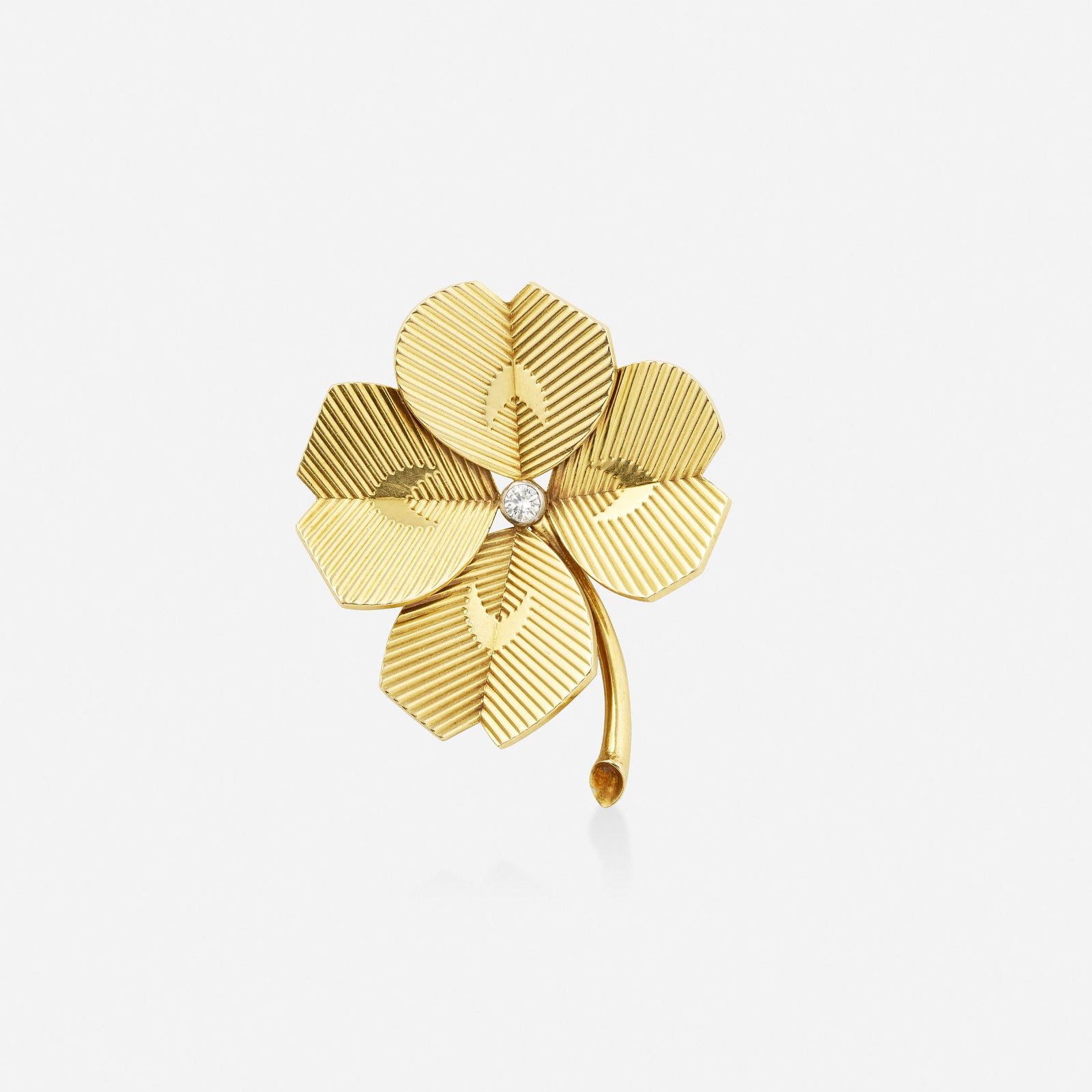 Cartier, Diamond and gold clover brooch (1 of 2)