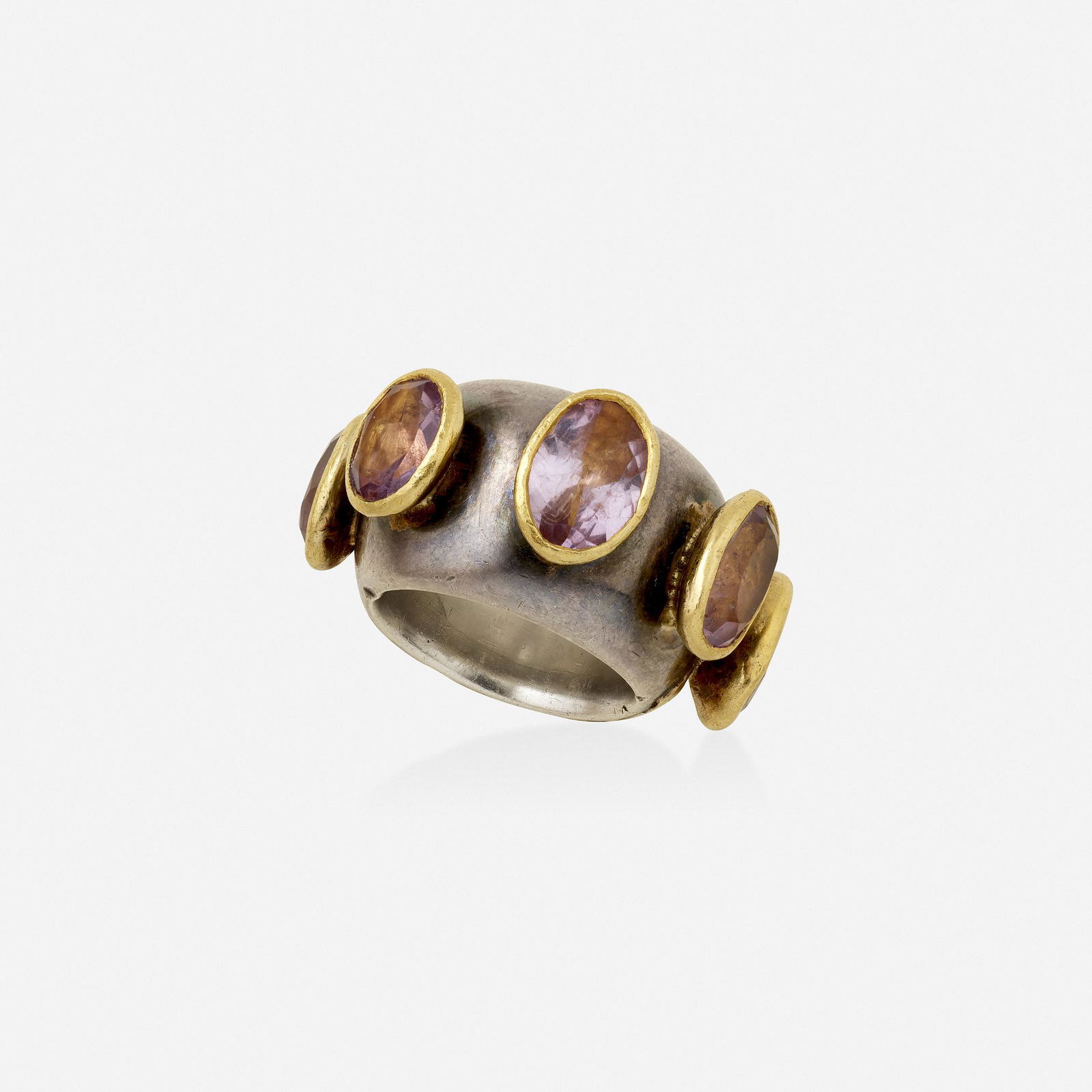Monies, Amethyst, silver, and gold ring (1 of 2)