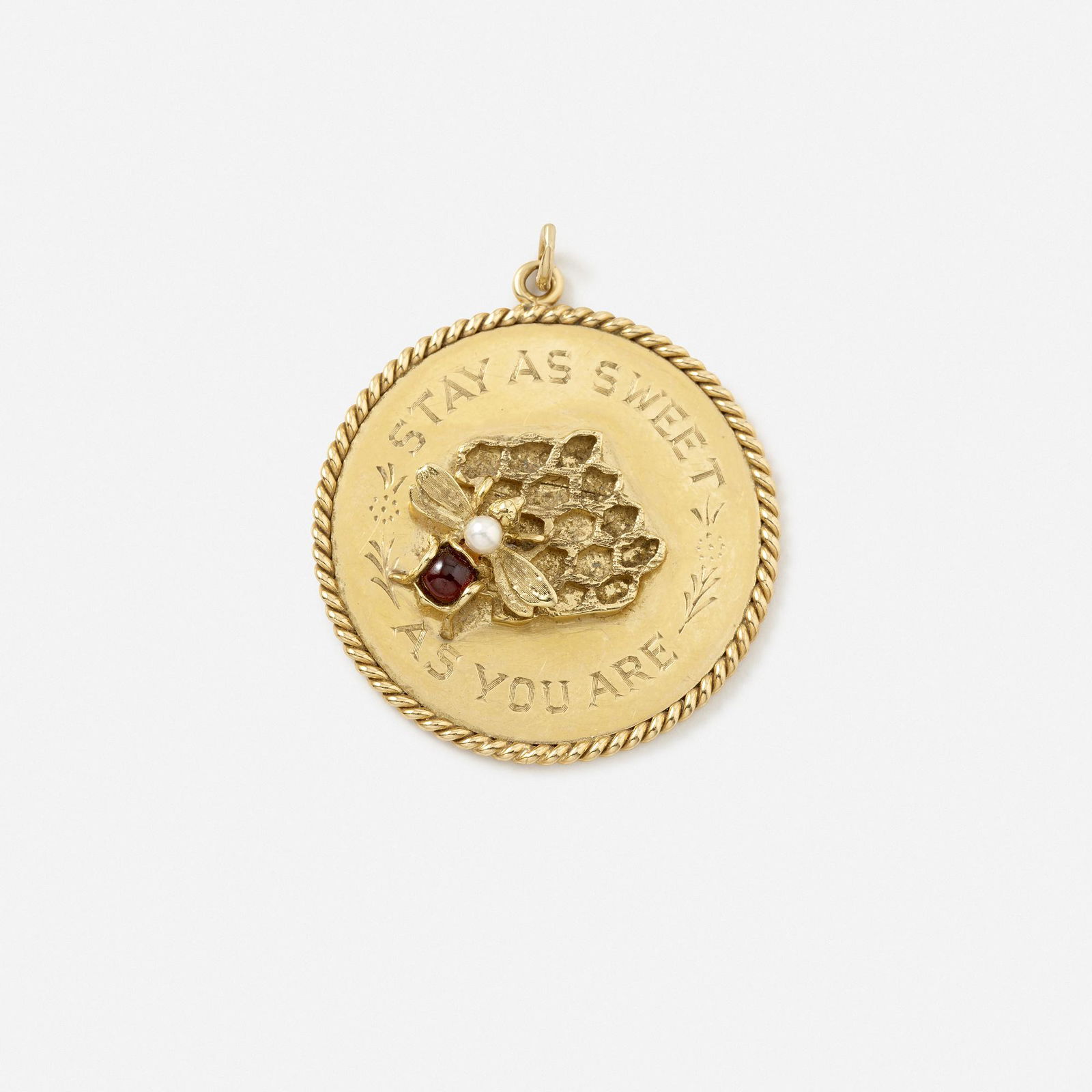Gold and gem-set bee pendant charm (1 of 2)