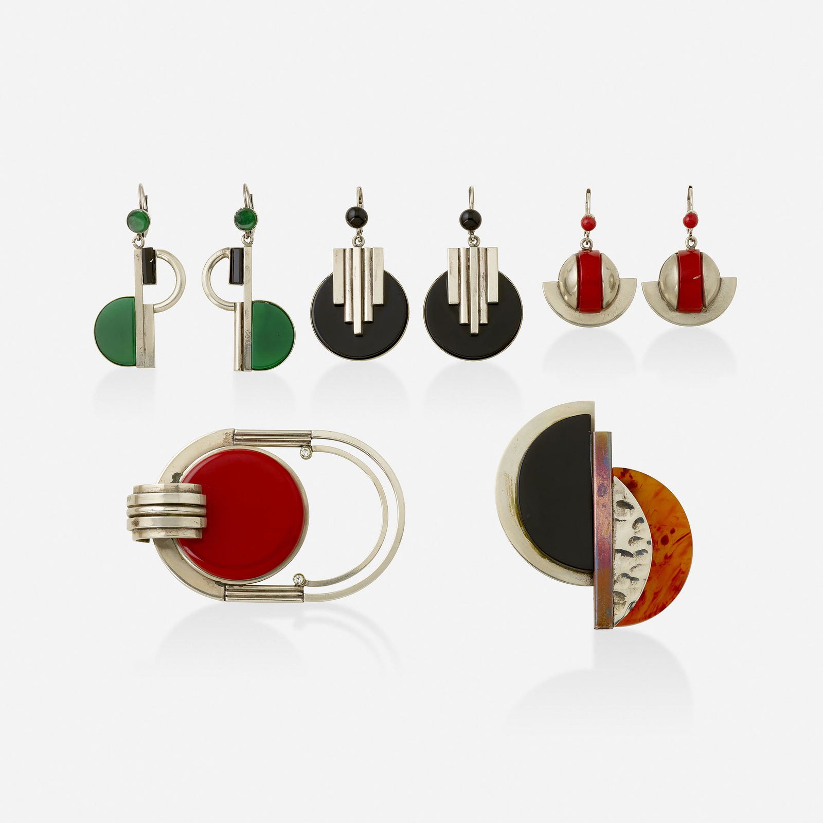 Art Deco, Group of silver jewelry (1 of 2)